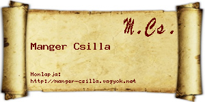 Manger Csilla névjegykártya